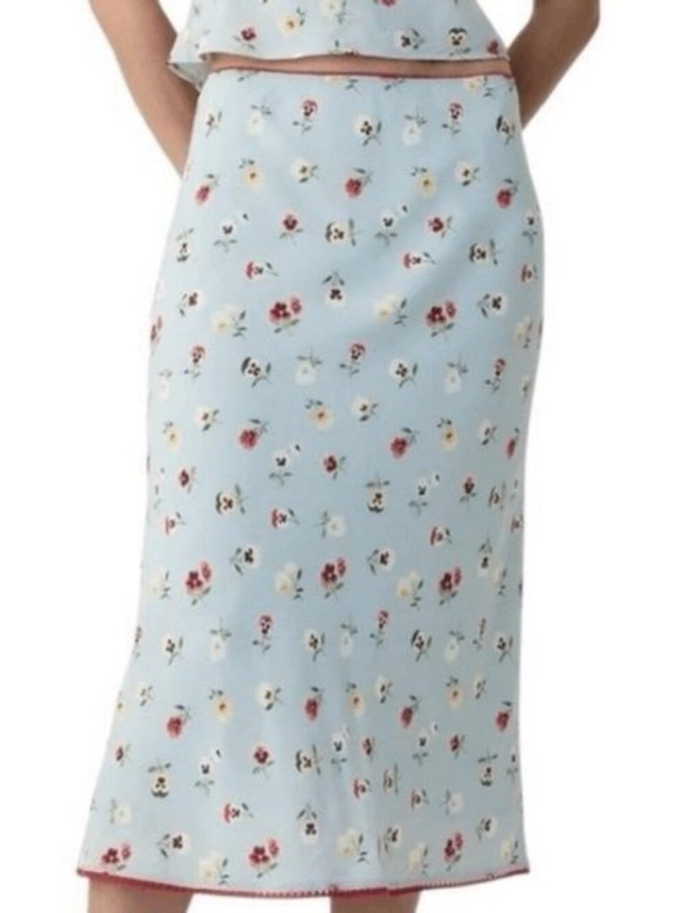 Gap X DÔEN Light Blue Floral Midi Skirt